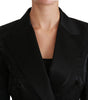 Dolce & Gabbana Black Crown Double Breasted Coat Jacket