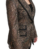 Dolce & Gabbana Gold Black Lace Blazer Coat Floral Jacket