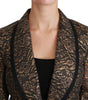 Dolce & Gabbana Gold Black Lace Blazer Coat Floral Jacket