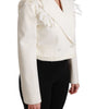 Dolce & Gabbana White Double Breasted Coat Wool Jacket