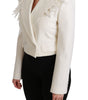 Dolce & Gabbana White Double Breasted Coat Wool Jacket