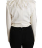 Dolce & Gabbana White Double Breasted Coat Wool Jacket