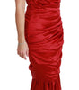 Dolce & Gabbana Red Silk Stretch Mermaid Bodycon Dress