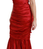 Dolce & Gabbana Red Silk Stretch Mermaid Bodycon Dress