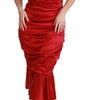 Dolce & Gabbana Red Silk Stretch Mermaid Bodycon Dress