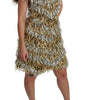 Dolce & Gabbana Silver Gold Sheath Mini Shift Gown Dress