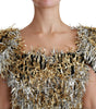 Dolce & Gabbana Silver Gold Sheath Mini Shift Gown Dress