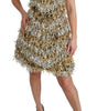 Dolce & Gabbana Silver Gold Sheath Mini Shift Gown Dress