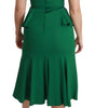 Dolce & Gabbana Green Heart Patch Mermaid Midi Viscose Dress