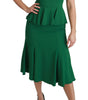 Dolce & Gabbana Green Heart Patch Mermaid Midi Viscose Dress