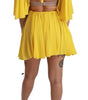 Dolce & Gabbana Yellow Pleated A-line Mini 100% Silk Dress