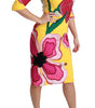 Dolce & Gabbana Yellow Floral Crystal Bodycon Sheath Dress