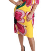 Dolce & Gabbana Yellow Floral Crystal Bodycon Sheath Dress