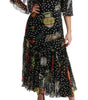 Dolce & Gabbana Black Sea Fish Sicily A-line Shift Dress