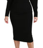 Dolce & Gabbana Black Bodycon Sheath Midi Stretch Dress
