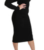 Dolce & Gabbana Black Bodycon Sheath Midi Stretch Dress