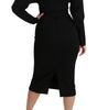 Dolce & Gabbana Black Bodycon Sheath Midi Stretch Dress