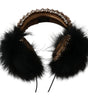 Dolce &amp; Gabbana Gold Black Crystal Embellished Headphones