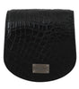 Portefeuille porte-monnaie élégant en cuir noir Dolce & Gabbana
