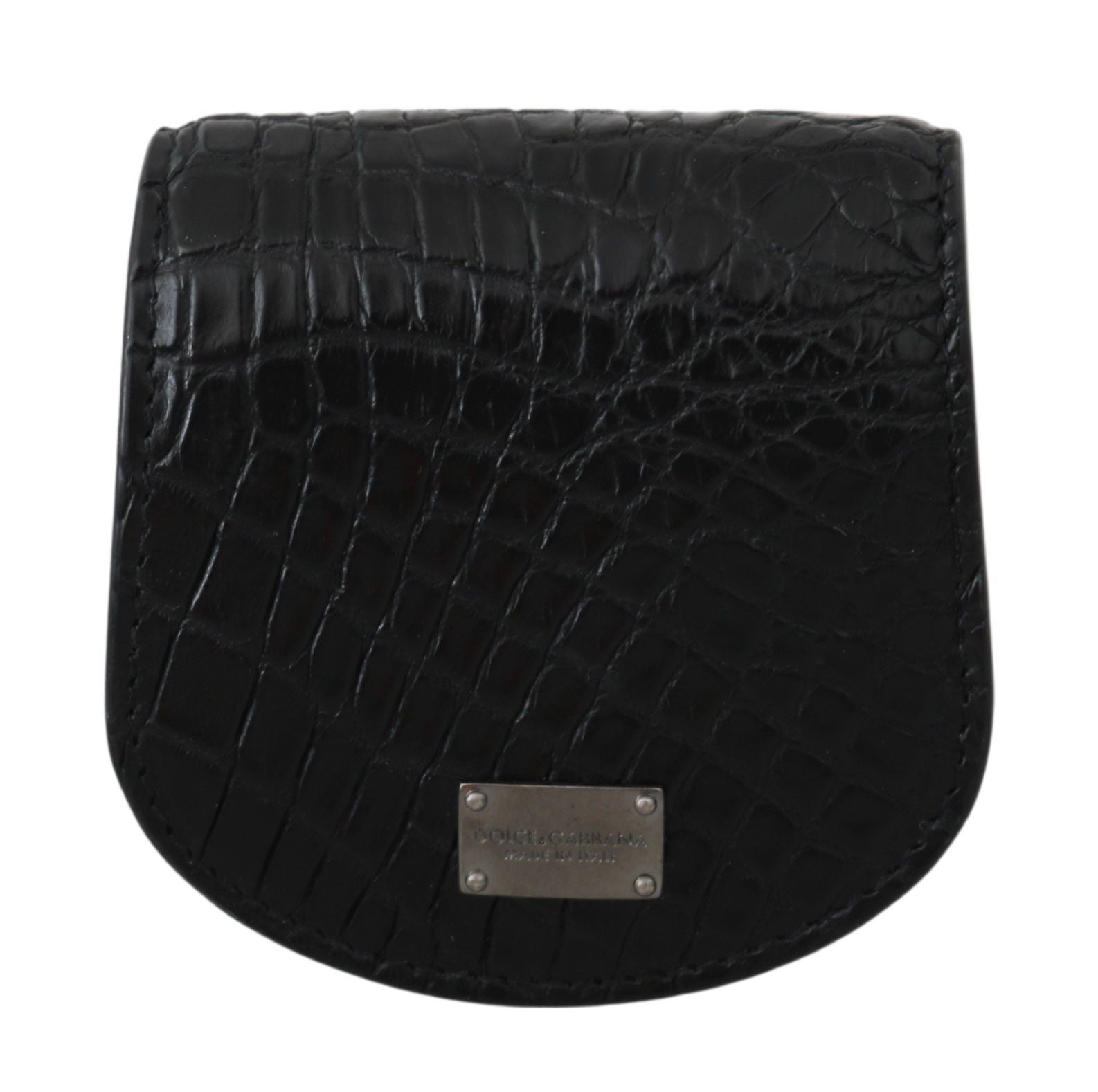 Portefeuille porte-monnaie élégant en cuir noir Dolce & Gabbana