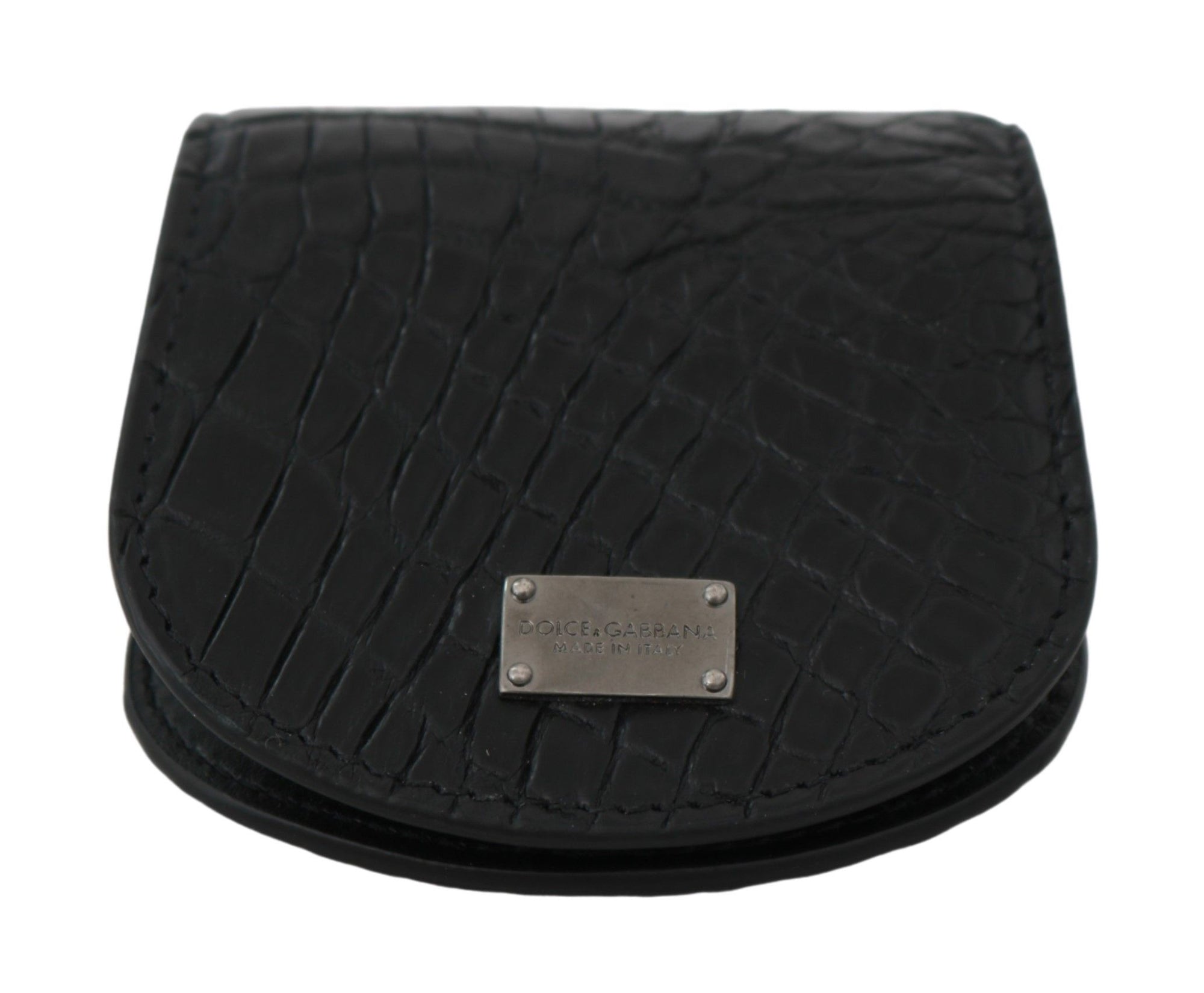 Portefeuille porte-monnaie élégant en cuir noir Dolce & Gabbana