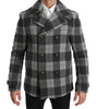Dolce & Gabbana Gray Check Wool Cashmere Coat Jacket