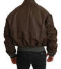 Dolce & Gabbana Brown Beaded Crown Skull Logo Jacket