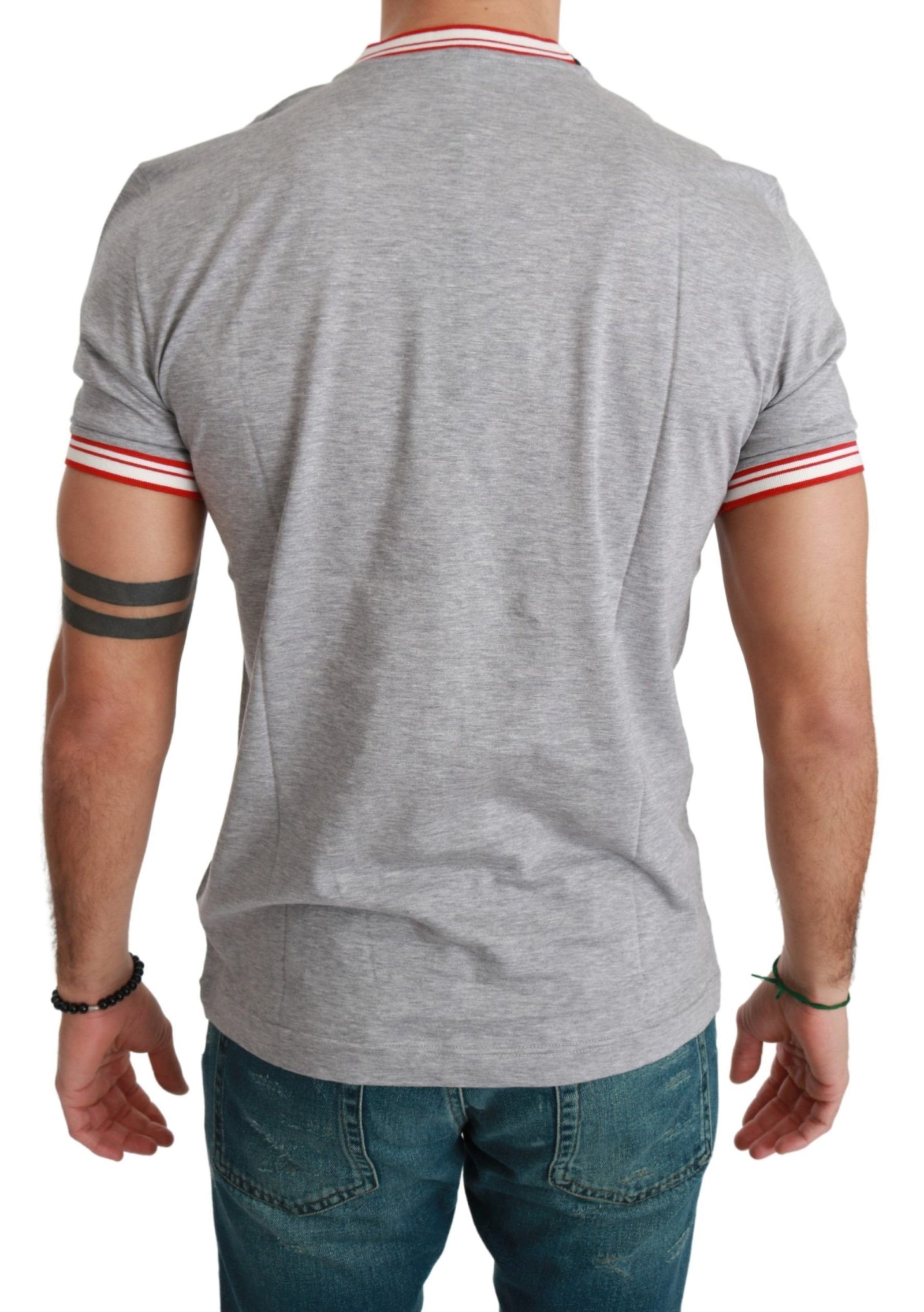 T-shirt Dolce &amp; Gabbana Chic en coton gris avec motif Année du Cochon