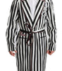 Dolce & Gabbana - Robe de nuit élégante avec ceinture en noir et blanc