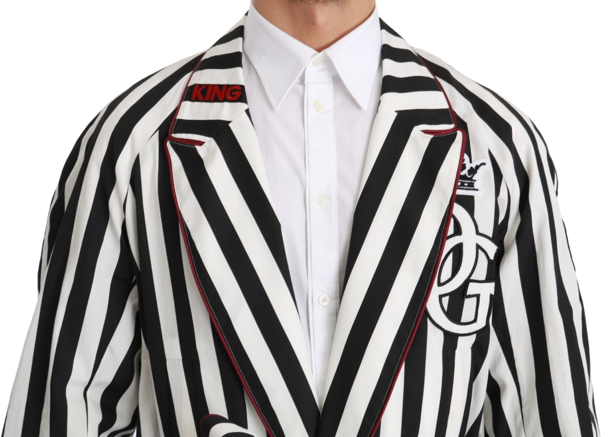Dolce & Gabbana - Robe de nuit élégante avec ceinture en noir et blanc