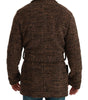 Dolce & Gabbana Brown Checkered Wool Robe Coat  Wrap Jacket