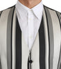 Dolce & Gabbana White Black Stripes Waistcoat Formal Vest