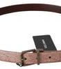 Dolce & Gabbana Beige Exotic Skin Gold Buckle Leather Belt