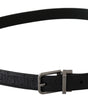 Dolce & Gabbana Black Exotic Skin Pattern Silver Buckle Belt