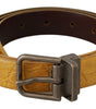 Dolce & Gabbana Yellow Exotic Skin Leather Grey Buckle Belt