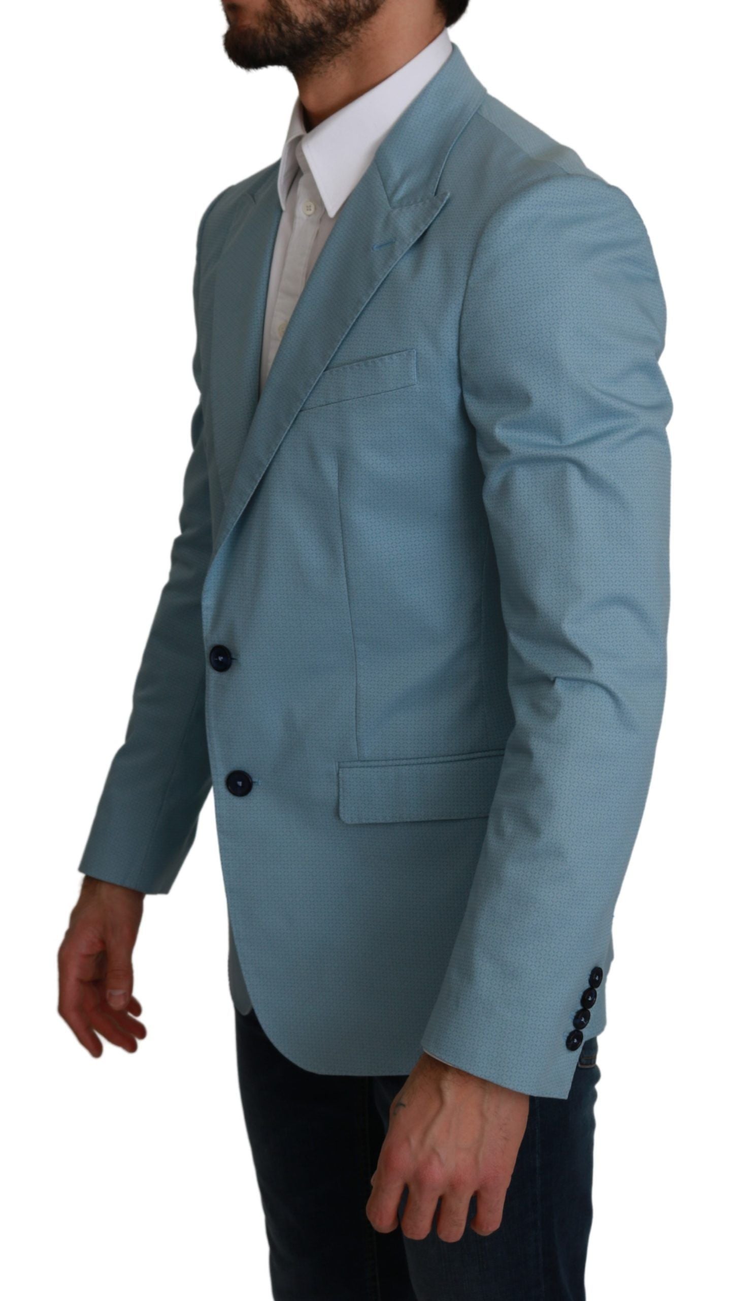 Dolce &amp; Gabbana Elegant Blue Fantasy Pattern Blazer
