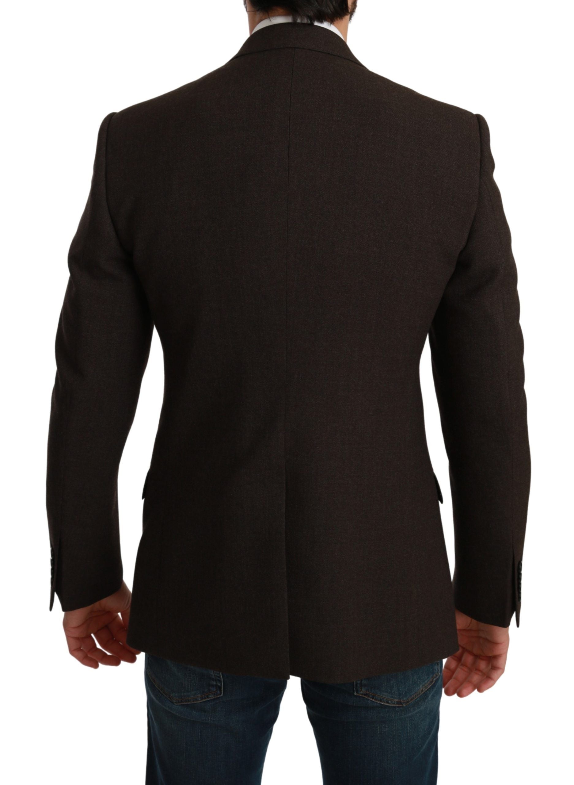 Dolce &amp; Gabbana Elegant Brown Virgin Wool Martini Blazer