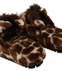 Claquettes élégantes à motif girafe Dolce &amp; Gabbana pour un confort sophistiqué