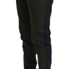 Dolce & Gabbana Blue Gray Stripes Trouser Cotton Pants