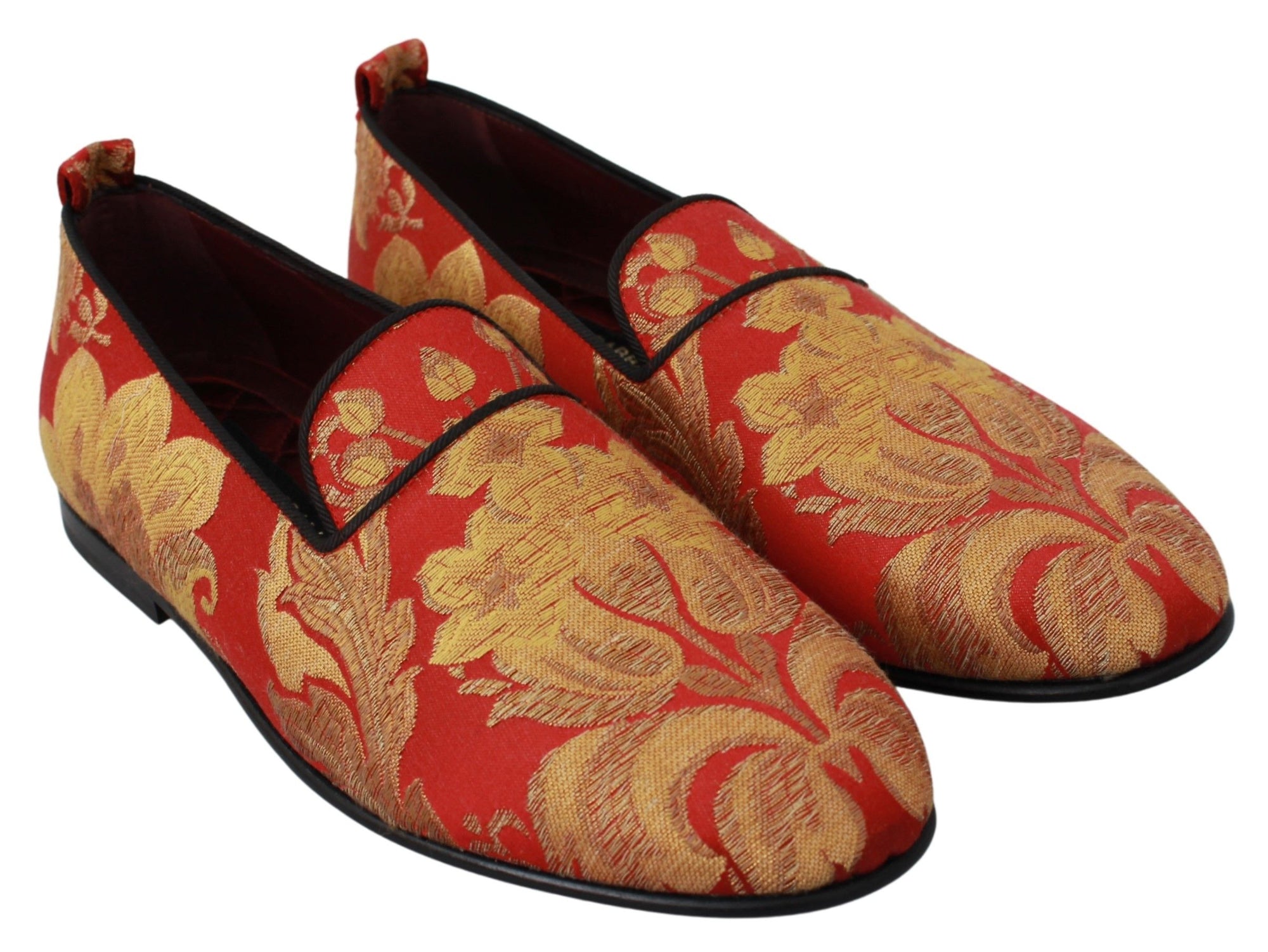 Mocassins Dolce &amp; Gabbana en brocart or rose