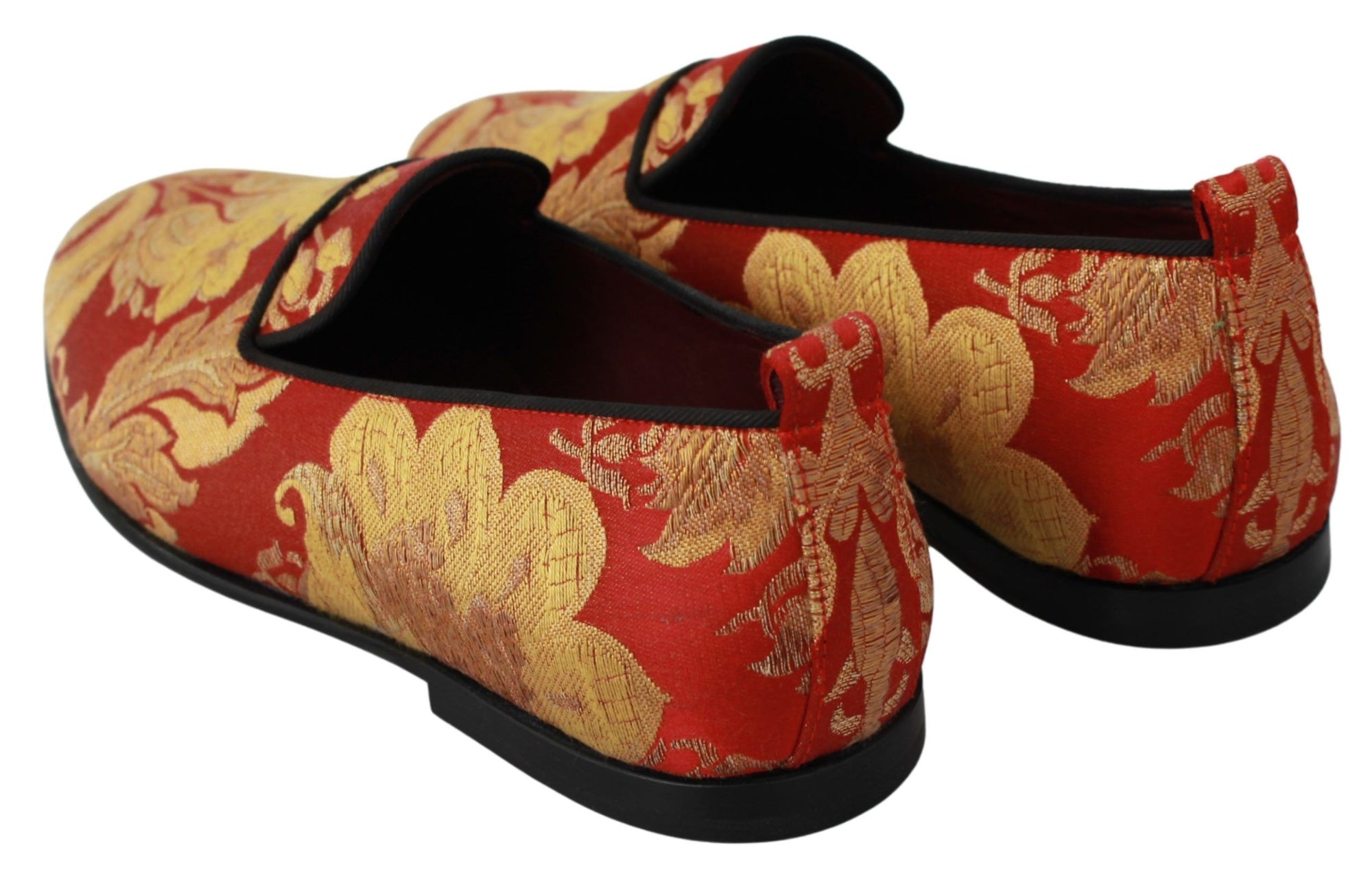 Mocassins Dolce &amp; Gabbana en brocart or rose