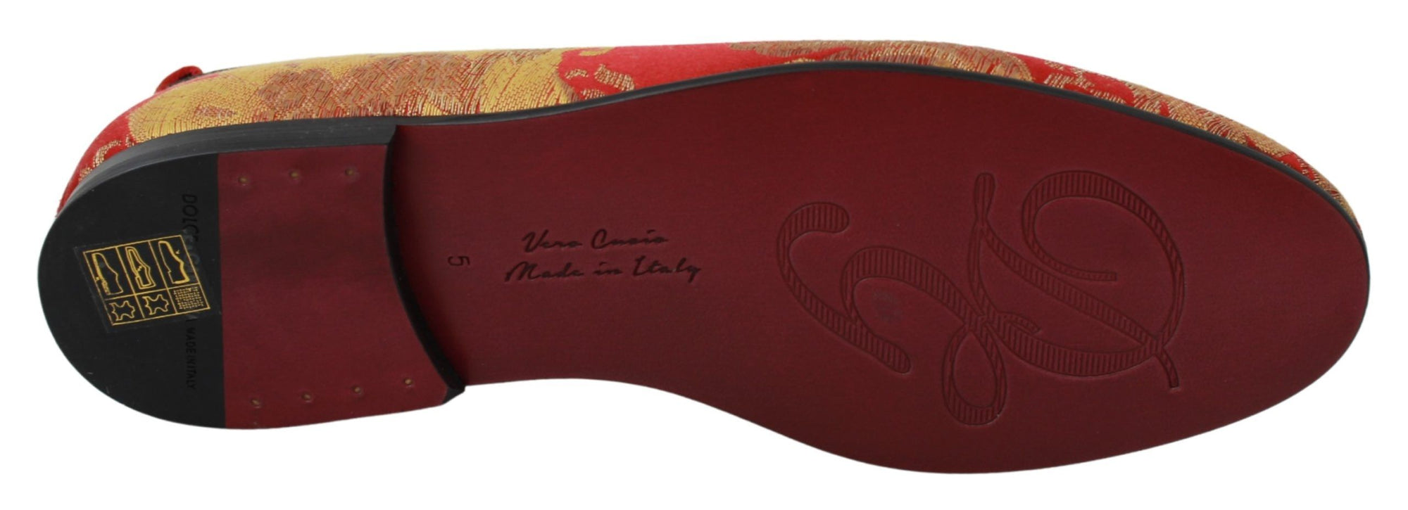 Mocassins Dolce &amp; Gabbana en brocart or rose