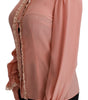 Dolce & Gabbana Pink Silk Gold Sequin Lace Blouse Shirt