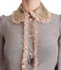 Chemise élégante à col à sequins en soie mélangée Dolce & Gabbana