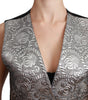 Dolce & Gabbana Silver Brocade Sleeveless Metallic Top