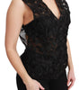 Dolce & Gabbana Black Floral Brocade Top Gilet Waistcoat
