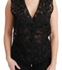 Dolce & Gabbana Black Floral Brocade Top Gilet Waistcoat