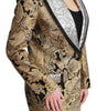 Dolce & Gabbana Black Gold Jacquard Blazer Jacket