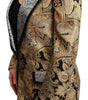 Dolce & Gabbana Black Gold Jacquard Blazer Jacket