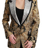 Dolce & Gabbana Black Gold Jacquard Blazer Jacket